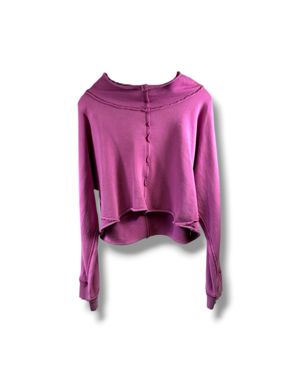 Free People Movement Cropped Distressed Sweatshirt in Pink Size XS